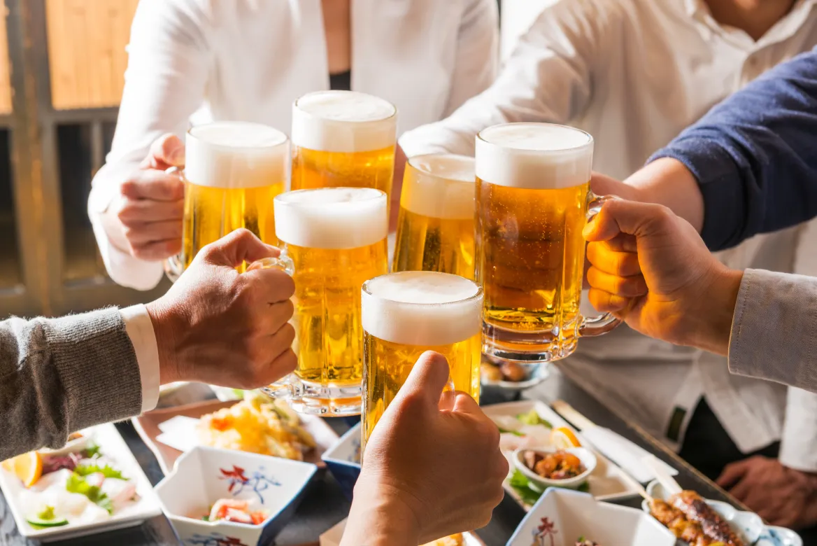 ビールで乾杯