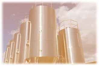 ビール工場内部のタンク